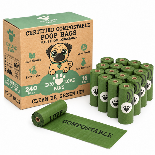 Compostable Dog Poop Bags - 16 Rolls